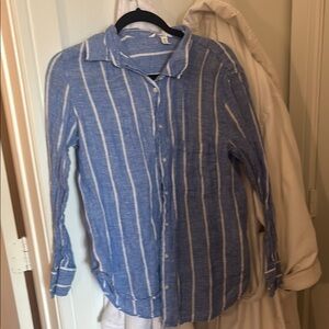 Forever 21 Blue and White Striped Blouse